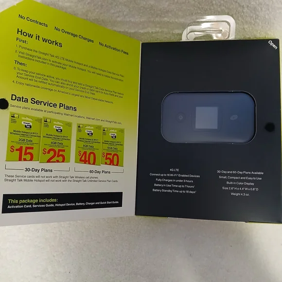 Straight Talk Black Mobile Hotspot. Powered By Verizon - Picture 2 of 4